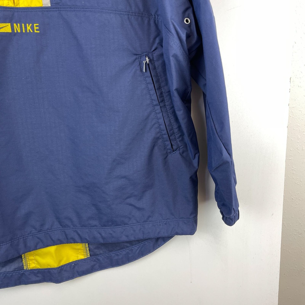 Vintage Nike (M 8-10) Womens 1/2 Zip Pullover Windbreaker Jacket Blue Yellow - Picture 3 of 9